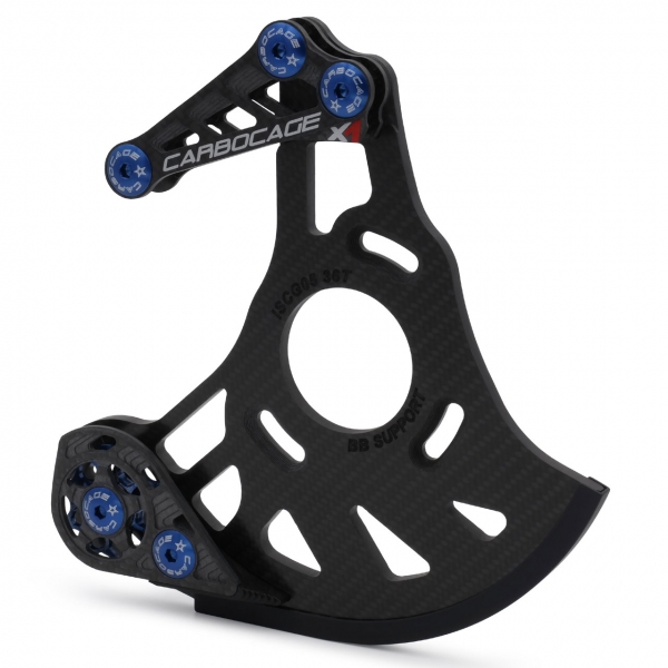 CARBOCAGE DH Evo - Downhill chain guide carbon (CFK) blue